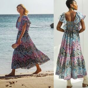 Anthropologie Clementina Eyelet Maxi Dress